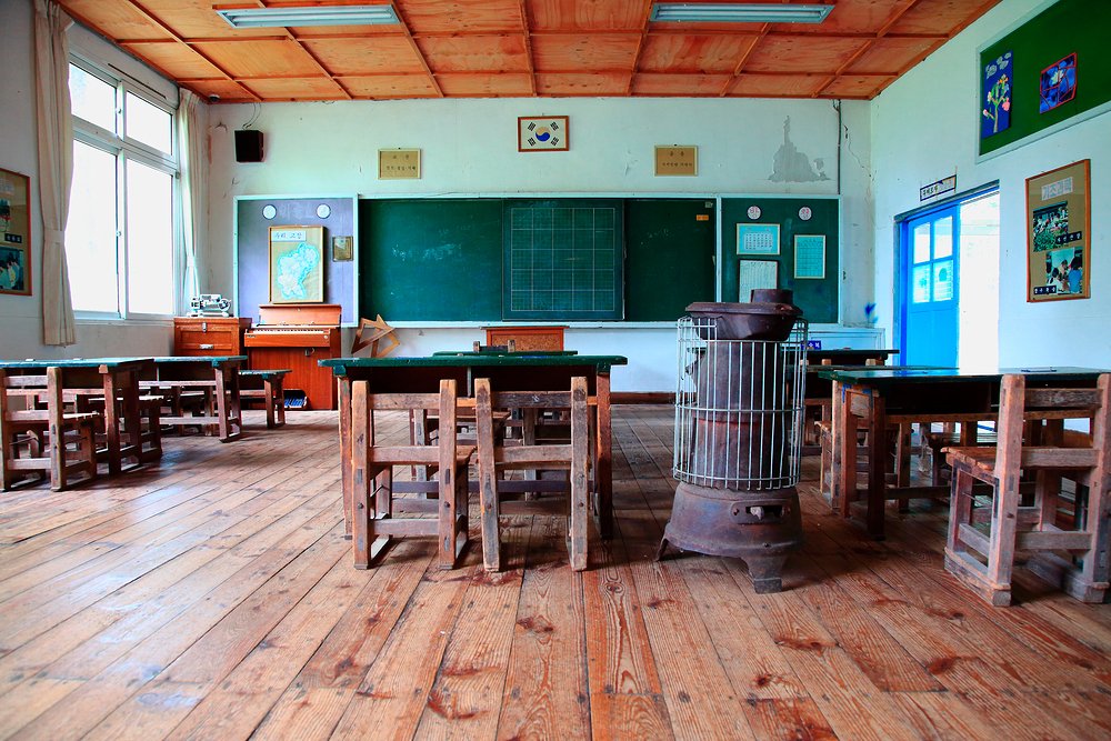 Traditional classroom interior in Pyeongchang