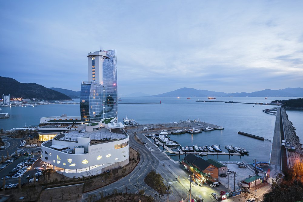 Coastal walking path and camellia forest on Odongdo Island in Yeosu